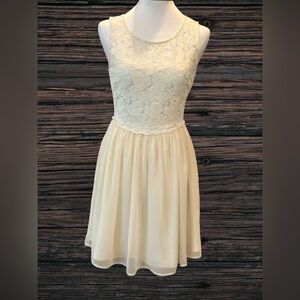 Alythea Ivory Lace Fairycore Babydoll Dress Size S Coquette Boho Chic Homecoming